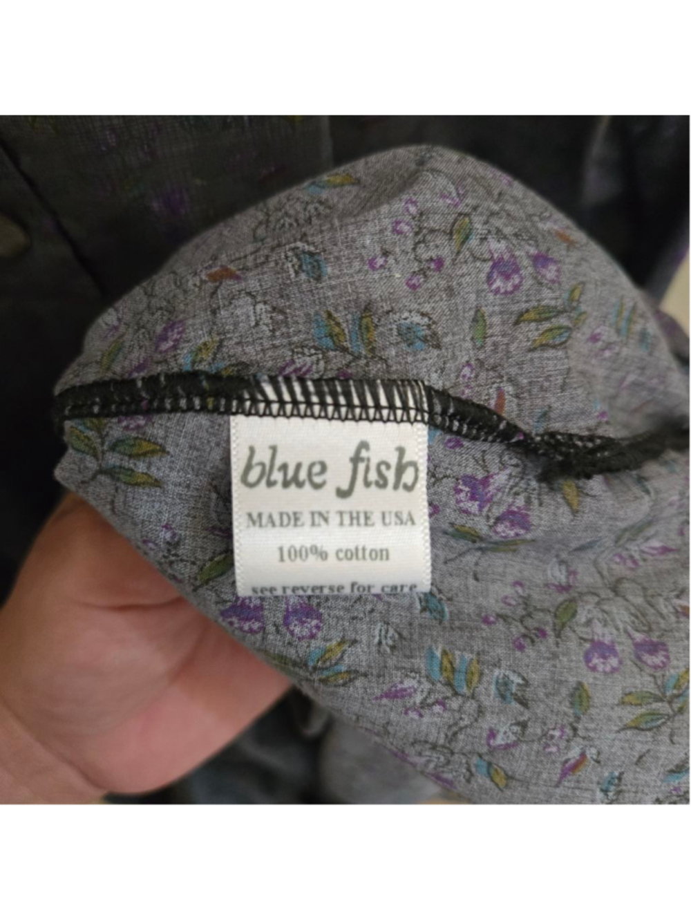 Blue Fish 00 Barclay Tuesday's Pocket Prairie Dress Contrast Grey Floral - Picture 8 of 12